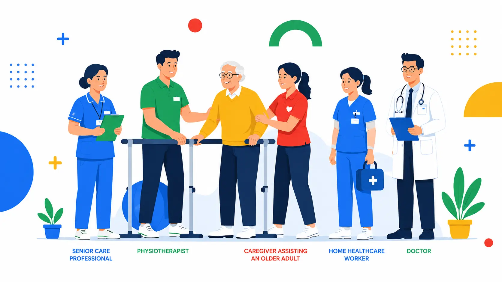 A caring healthcare team in action